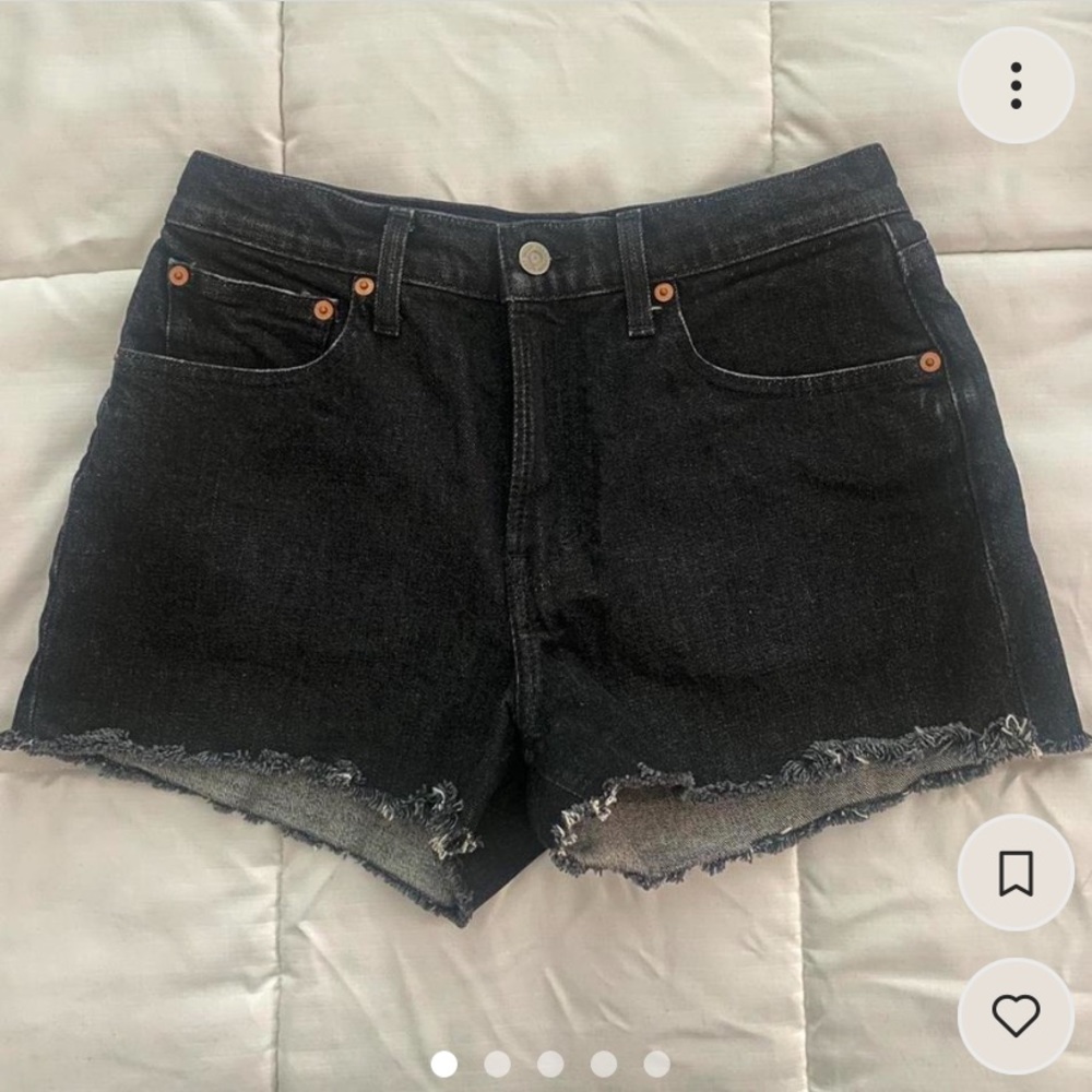 lucky brand black denim cutoff shorts
